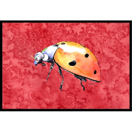 Carolines Treasures 24 x 36 in. Lady Bug On Red Indoor Or Outdoor Doormat 8868JMAT